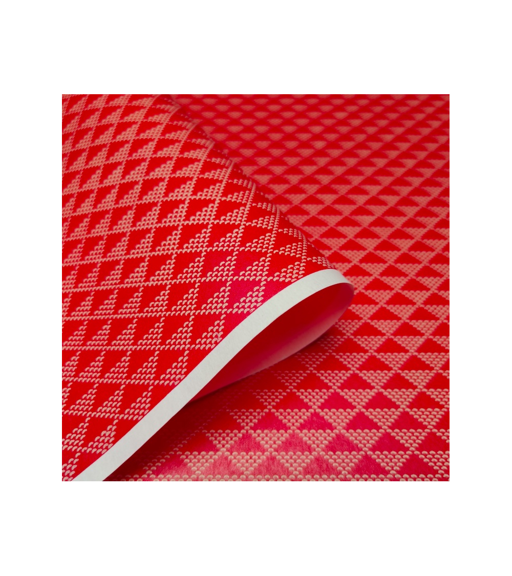 Papel chiyogami laca Uroko rojo y blanco