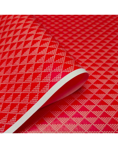 Papel chiyogami laca Uroko rojo y blanco
