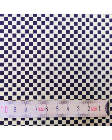 Chiyogami paper with checkerboard pattern in gold and black