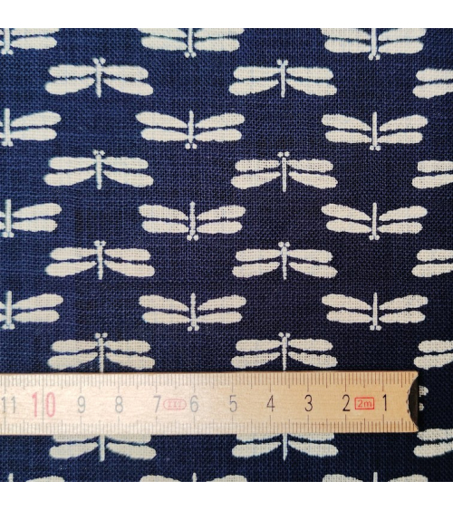 Tela japonesa Rustic Indigo. "Tonbo" (Libélula)