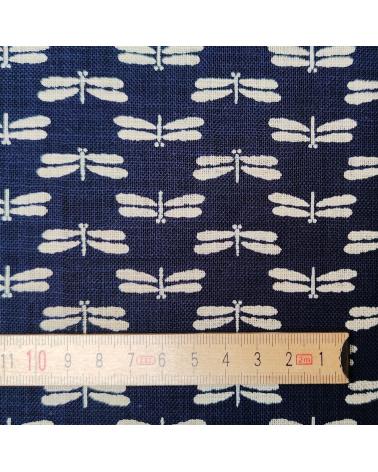 Tela japonesa Rustic Indigo. "Tonbo" (Libélula)