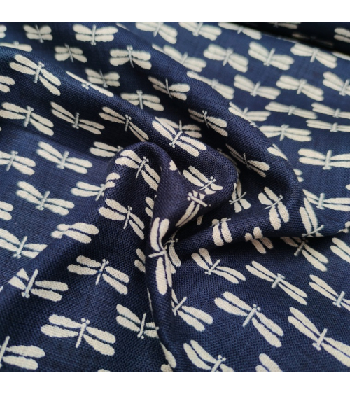 Tela japonesa Rustic Indigo. "Tonbo" (Libélula)