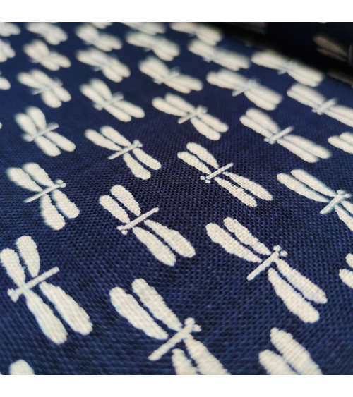 Japanese fabric Rustic Indigo: 'Tonbo' (Dragonfly)
