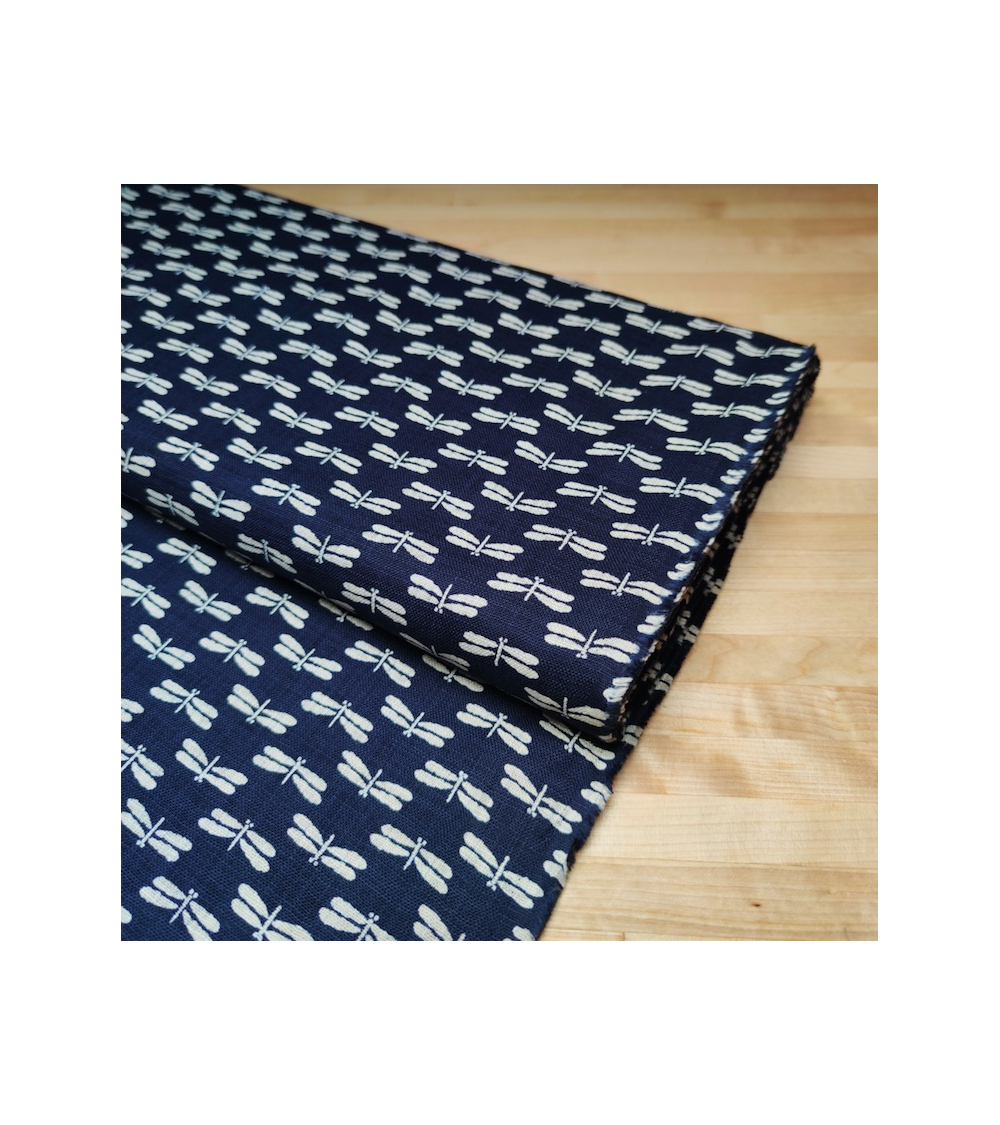 Tela japonesa Rustic Indigo. "Tonbo" (Libélula)