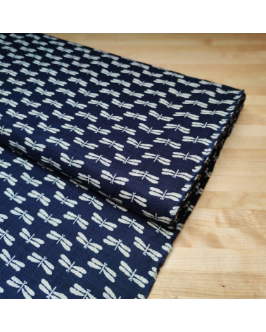 Tela japonesa Rustic Indigo. "Tonbo" (Libélula)