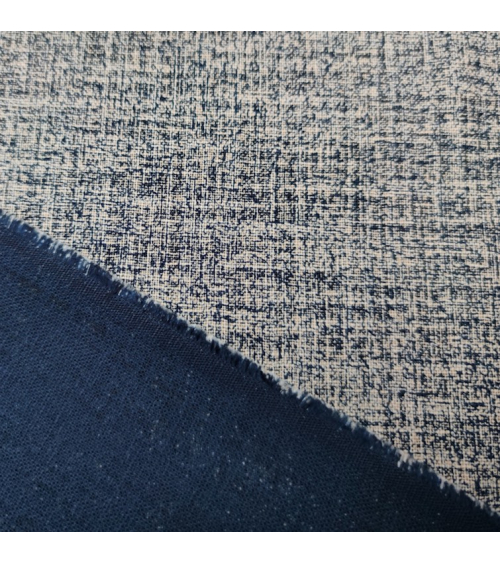 Tela japonesa Rustic Indigo jaspeada.