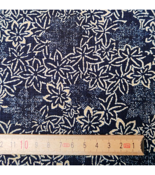 Tela japonesa Rustic Indigo. "Momiji"