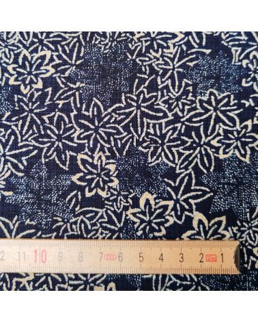 Tela japonesa Rustic Indigo. "Momiji"