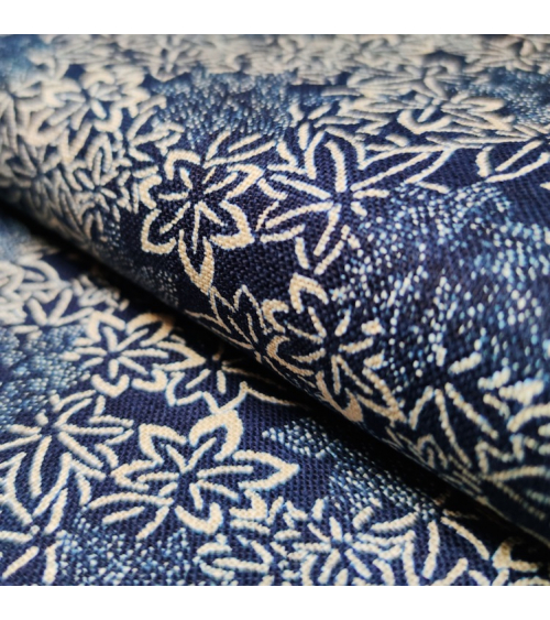 Tela japonesa Rustic Indigo. "Momiji"