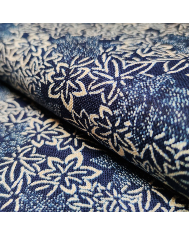 Tela japonesa Rustic Indigo. "Momiji"