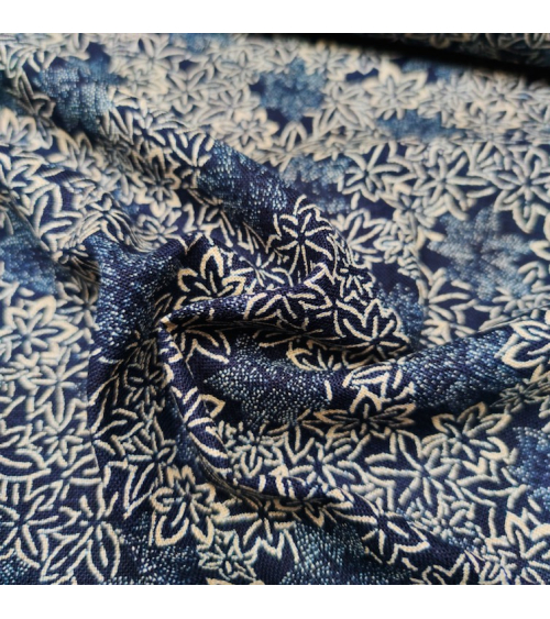 Tela japonesa Rustic Indigo. "Momiji"