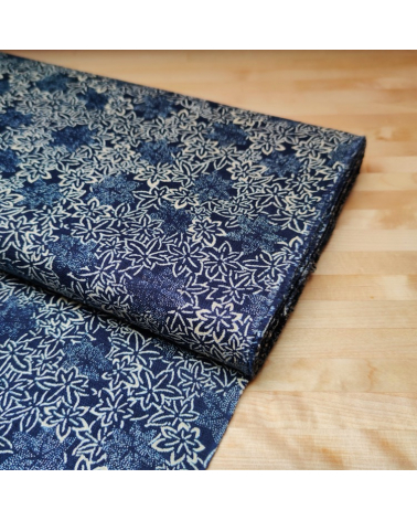 Tela japonesa Rustic Indigo. "Momiji"