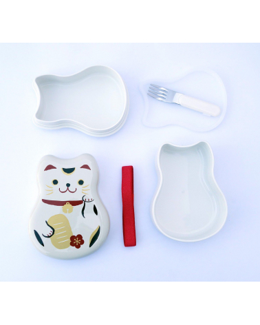 Bento box (Lunch box) neko blanco