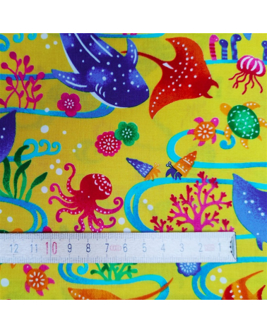 Japanese fabric. 'Okinawa Sea' yellow.