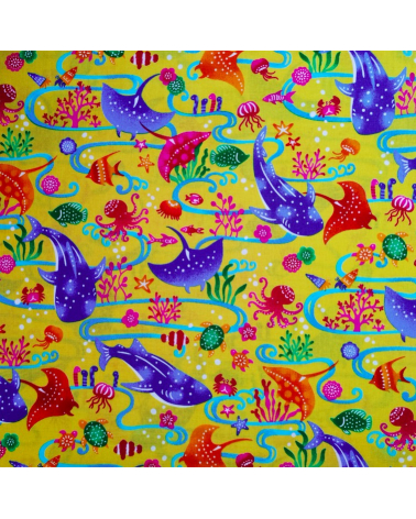 Japanese fabric. 'Okinawa Sea' yellow.