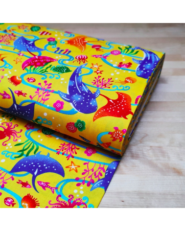 Japanese fabric. 'Okinawa Sea' yellow.