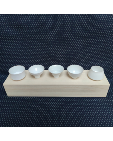 Set de 5 vasos de sake en cerámica japonesa "eggshell"