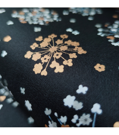 Tela japonesa Oxford fino "Ramilletes dorados".