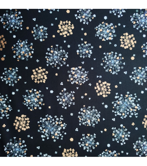 Tela japonesa Oxford fino "Ramilletes dorados".