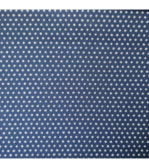 Tela japonesa de algodón "mame shibori" de lunares en azul