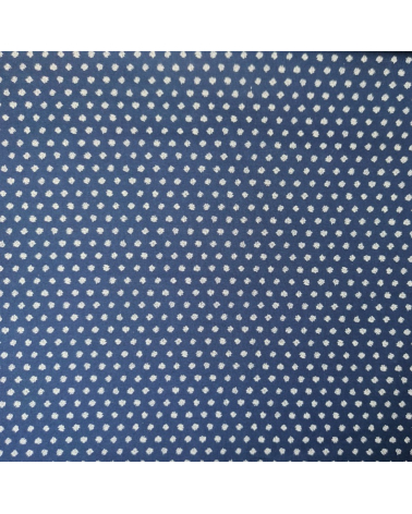 Tela japonesa de algodón "mame shibori" de lunares en azul