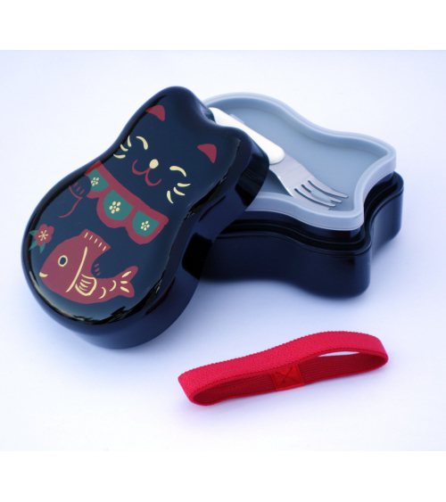 Bento box (Lunch box) neko negro