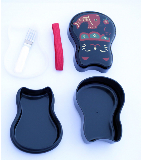 Bento box (Lunch box) neko negro