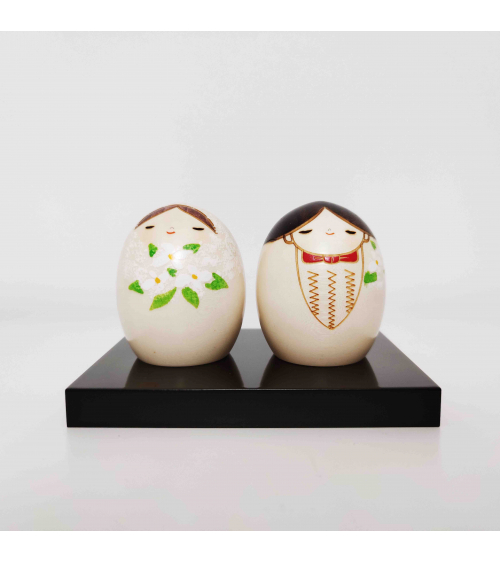 Pareja de Kokeshi creativas novia y novio (Boda)