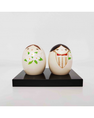 Pareja de Kokeshi creativas novia y novio (Boda)