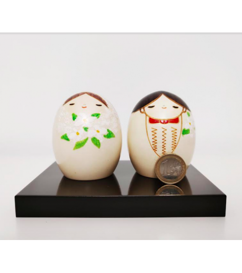 Pareja de Kokeshi creativas novia y novio (Boda)