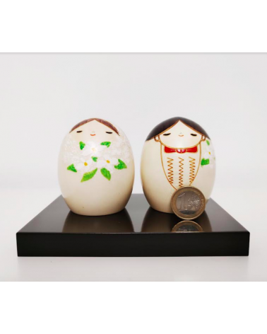 Pareja de Kokeshi creativas novia y novio (Boda)