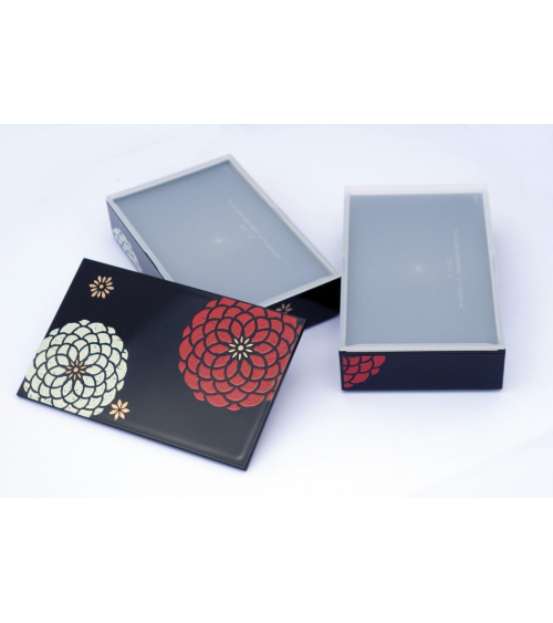Bento box (lunch box) Flores blancas y negra