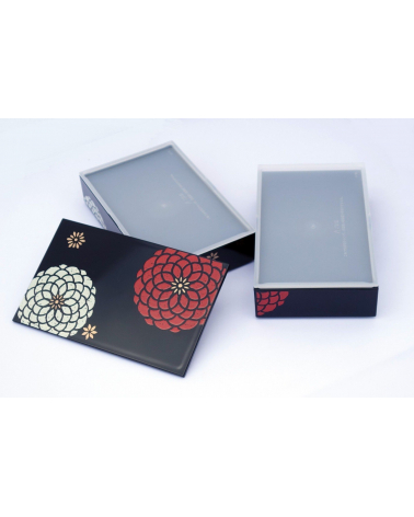 Bento box (lunch box) Flores blancas y negra