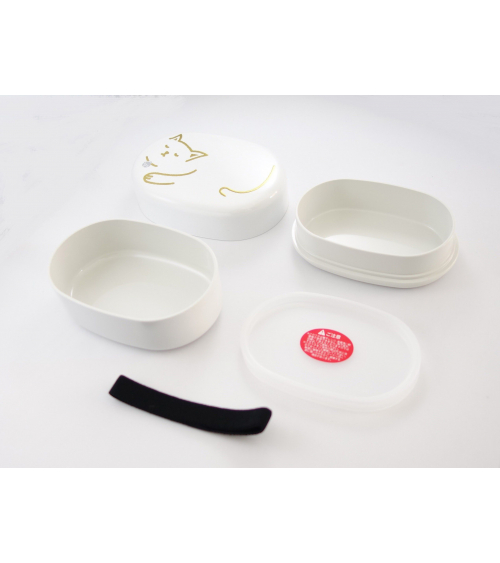Bento box (Lunch box) gato dormido blanco
