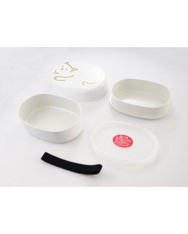 Bento box (Lunch box) gato dormido blanco