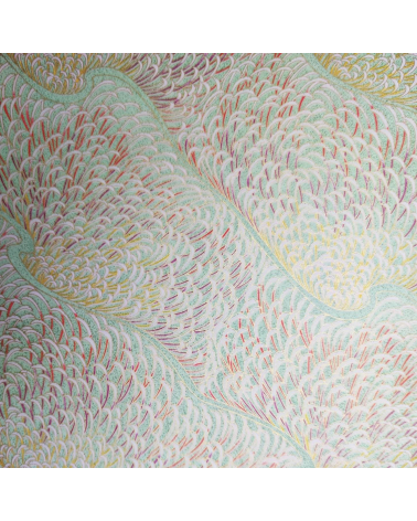 Papel Japones de arroz washi chiyogami Kiku verde mint.