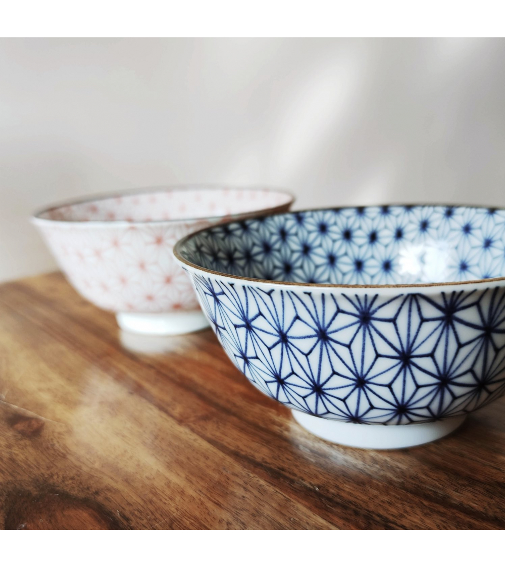 Set de donburi para dos "Asanoha" con palillos.