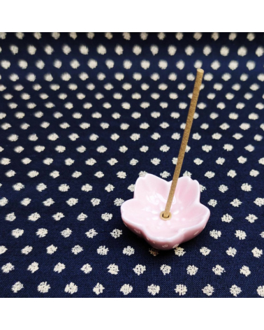 Portaincienso de cerámica en forma de sakura, flor de cerezo