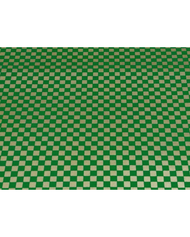 Papel Chiyogami damero grande dorado y verde