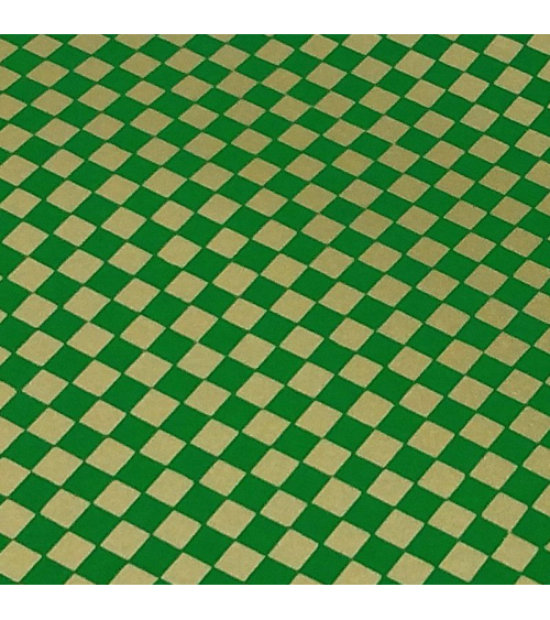 Papel Chiyogami damero grande dorado y verde