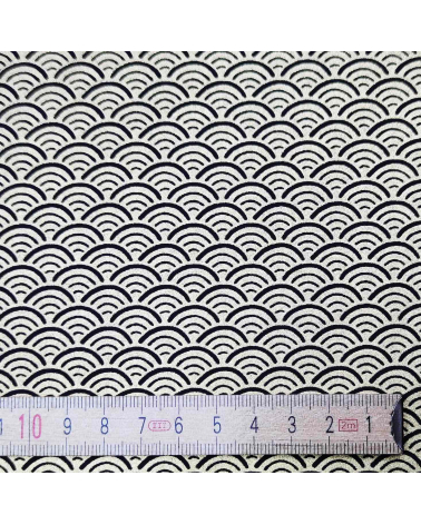 Chiyogami Japanese paper, golden seigaihas over black