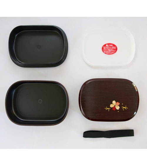 Bento box (Lunch box) madera con flor cerezo (kino hako sakura)