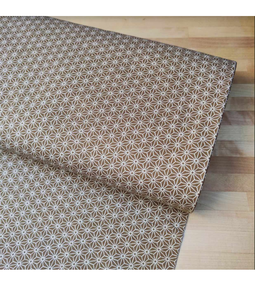 Japanese fabric. Asanoha in ochre.
