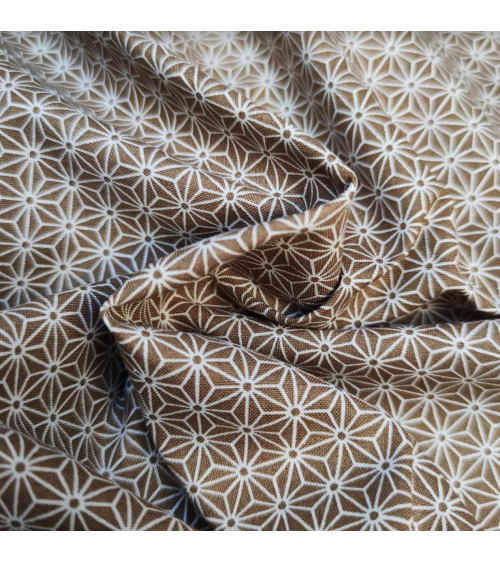 Tela japonesa. Asanoha en ocre