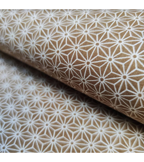 Japanese fabric. Asanoha in ochre.