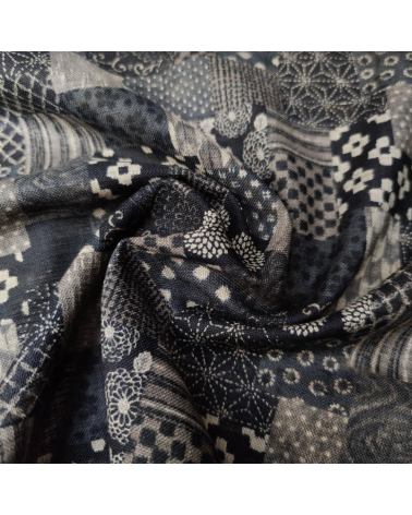 Japanese fabric Rustic Indigo. 'Boro II' in black