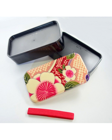Bento box (Lunch box) yuzen rosa mediana