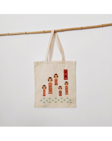 Bolsa tote bag de algodón "Kokeshi"