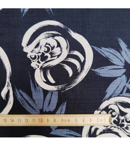 Japanese dobby fabric "Daruma" in dark blue