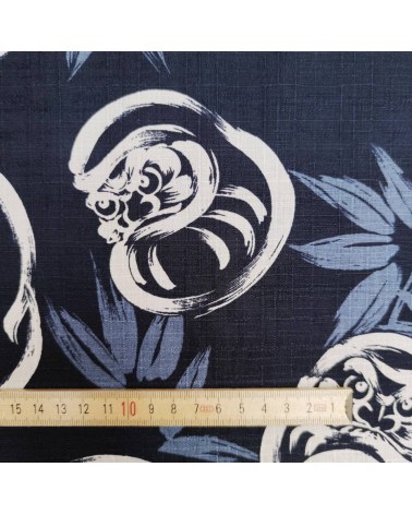 Japanese dobby fabric "Daruma" in dark blue